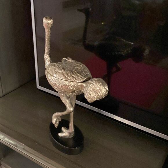 Z Gallerie Silver Ostrich Figurine box - Picture 4 of 9